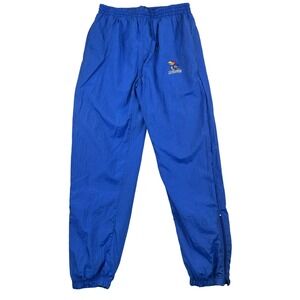 Vintage Kansas Jayhawks‎ Pants Mens Medium Blue Warm Up Track Windbreaker NCAA